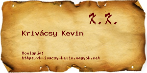 Krivácsy Kevin névjegykártya