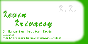 kevin krivacsy business card