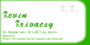 kevin krivacsy business card